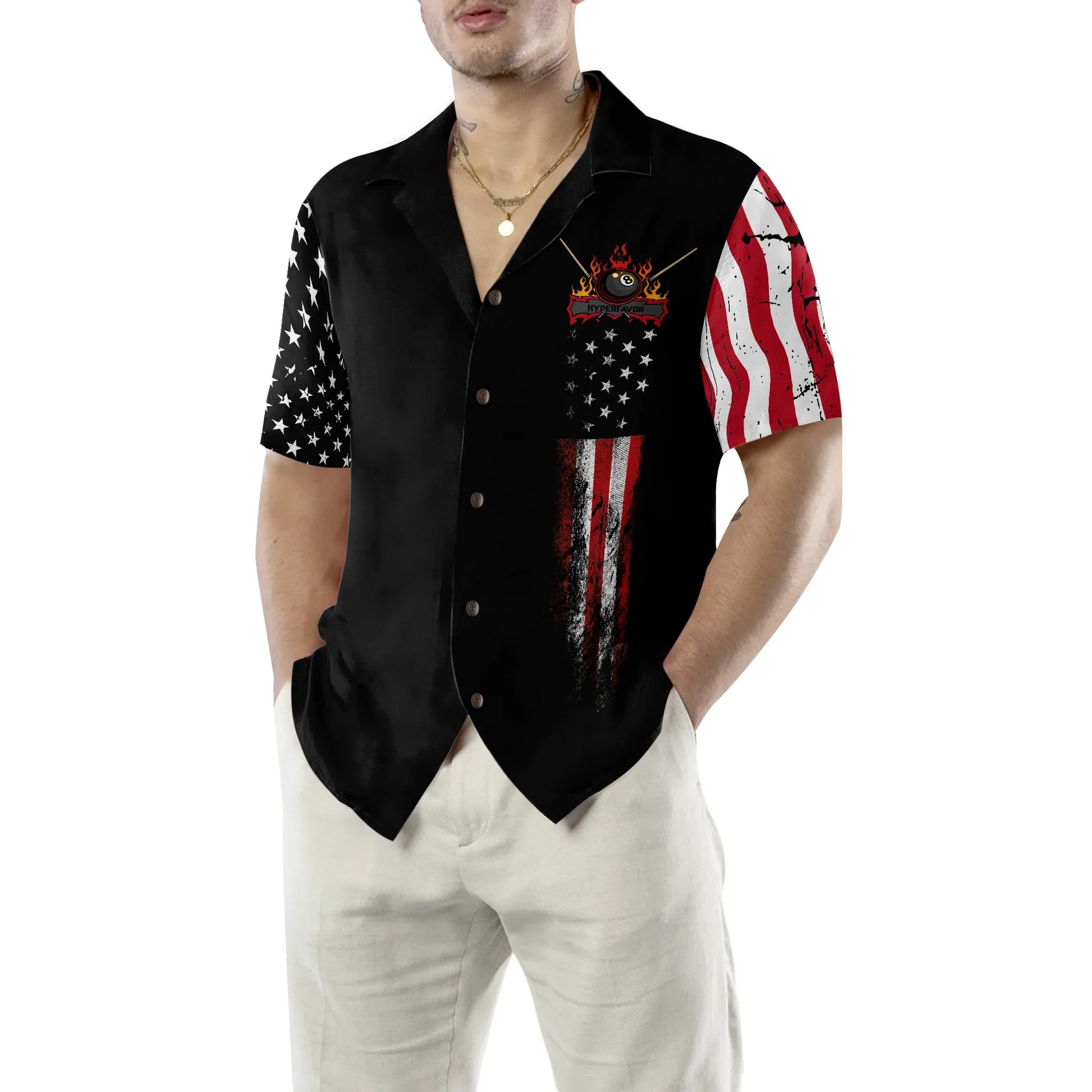 Billiards Eagle American Flag Hawaiian Shirt - Best Gift For Husband, Boyfriend