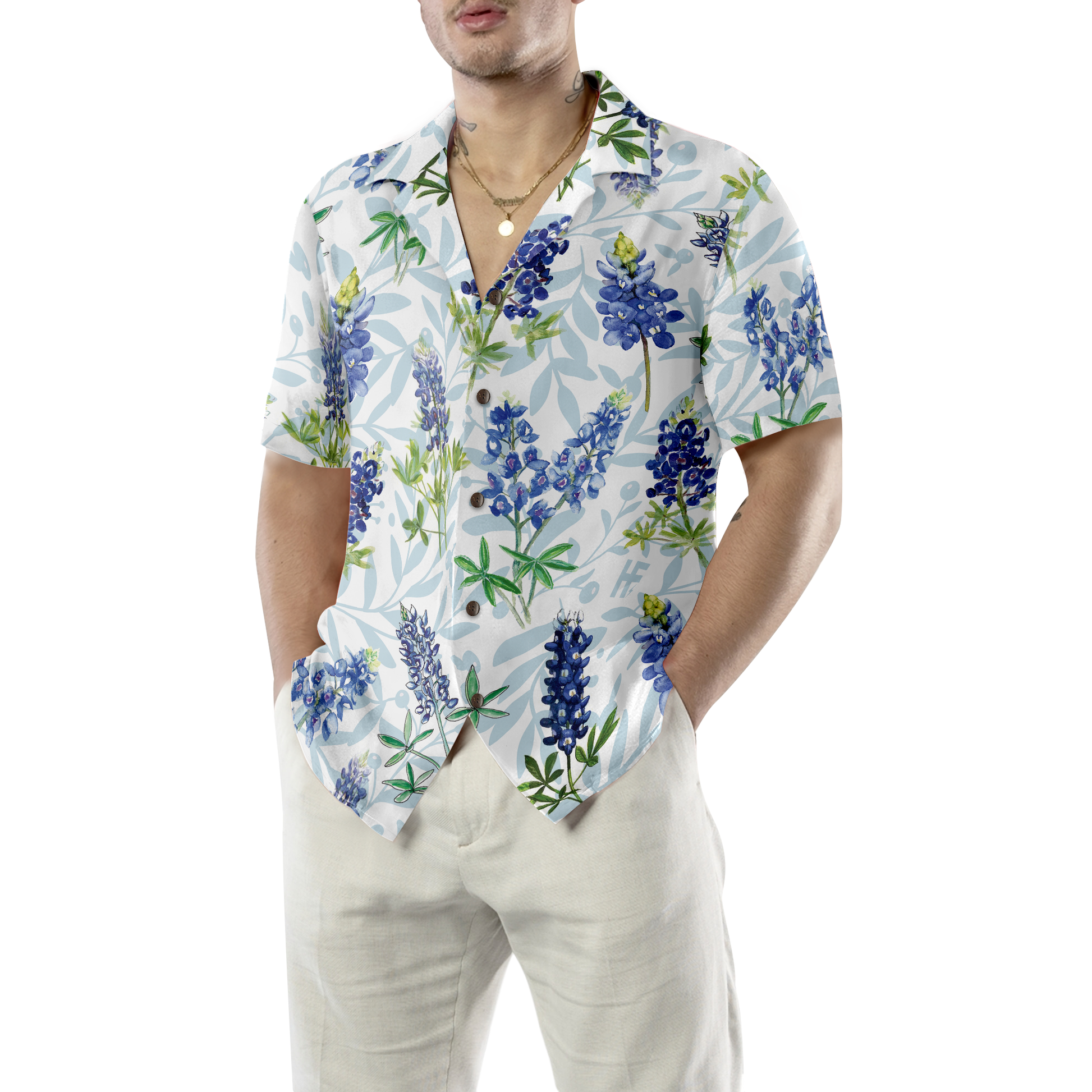 Chicago Bluebonnet Flag Hawaiian Shirt, Gift For Lover, Friend, Family