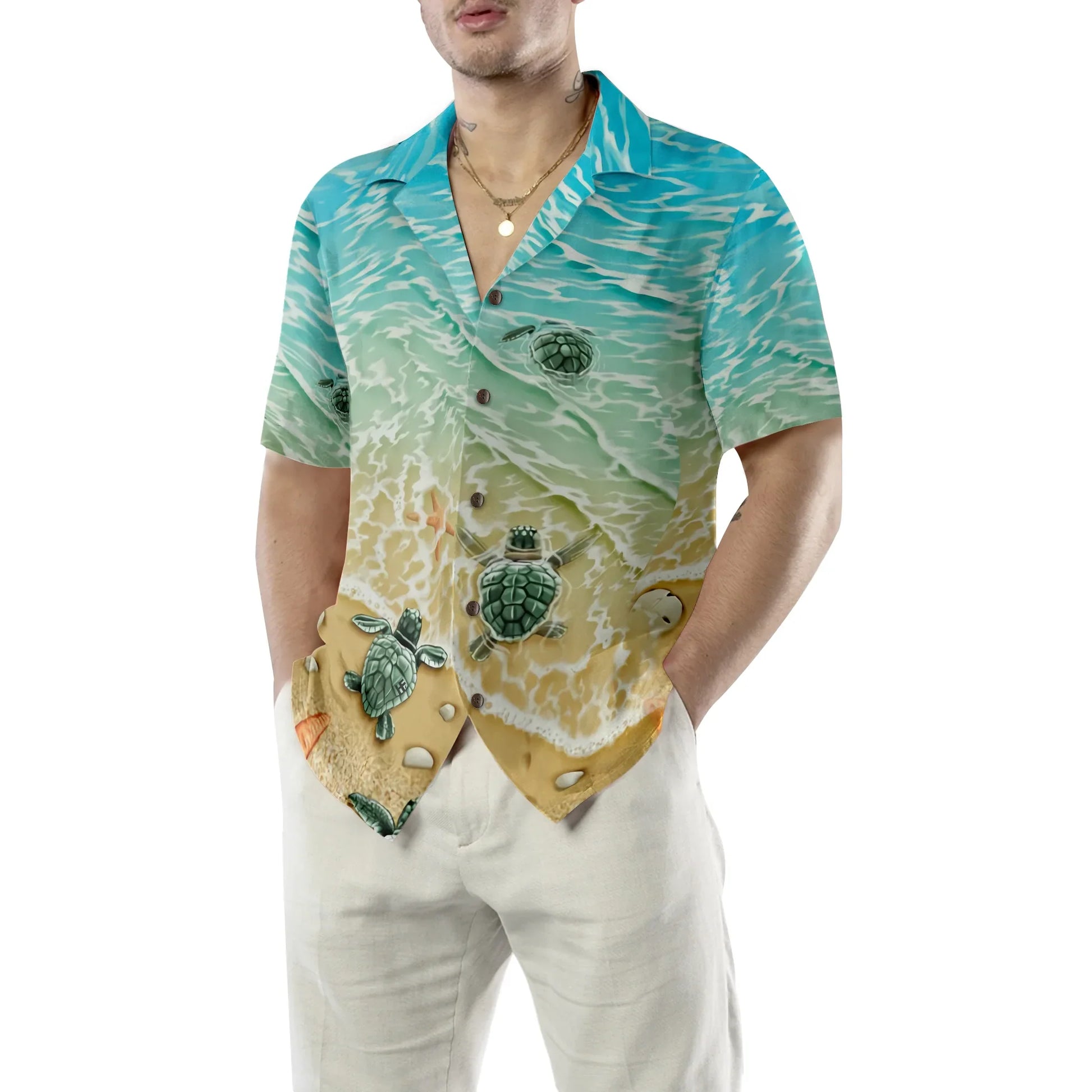 Baby Sea Turtles Hawaiian Shirt, Stylish Turtles Aloha Shirts for Men And Women, Best Gift For Turtles Lovers, Husband, Wife, Boyfriend, Girlfriend
