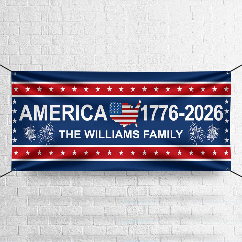 America 1776-2026 USA 250 Years Birthday Freedom American Map Patriotic Banner HA75 898782