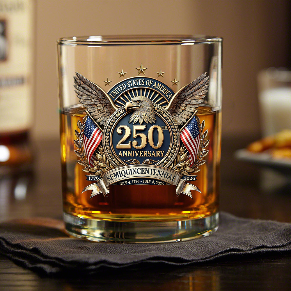 United Ststes Of America 250th Anniversary Semiquincentennial Whiskey Glass CH07 910324