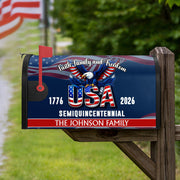 Custom Name Faith, Family & Freedom America 250 Years Patriotic Mailbox Cover CH07 910226