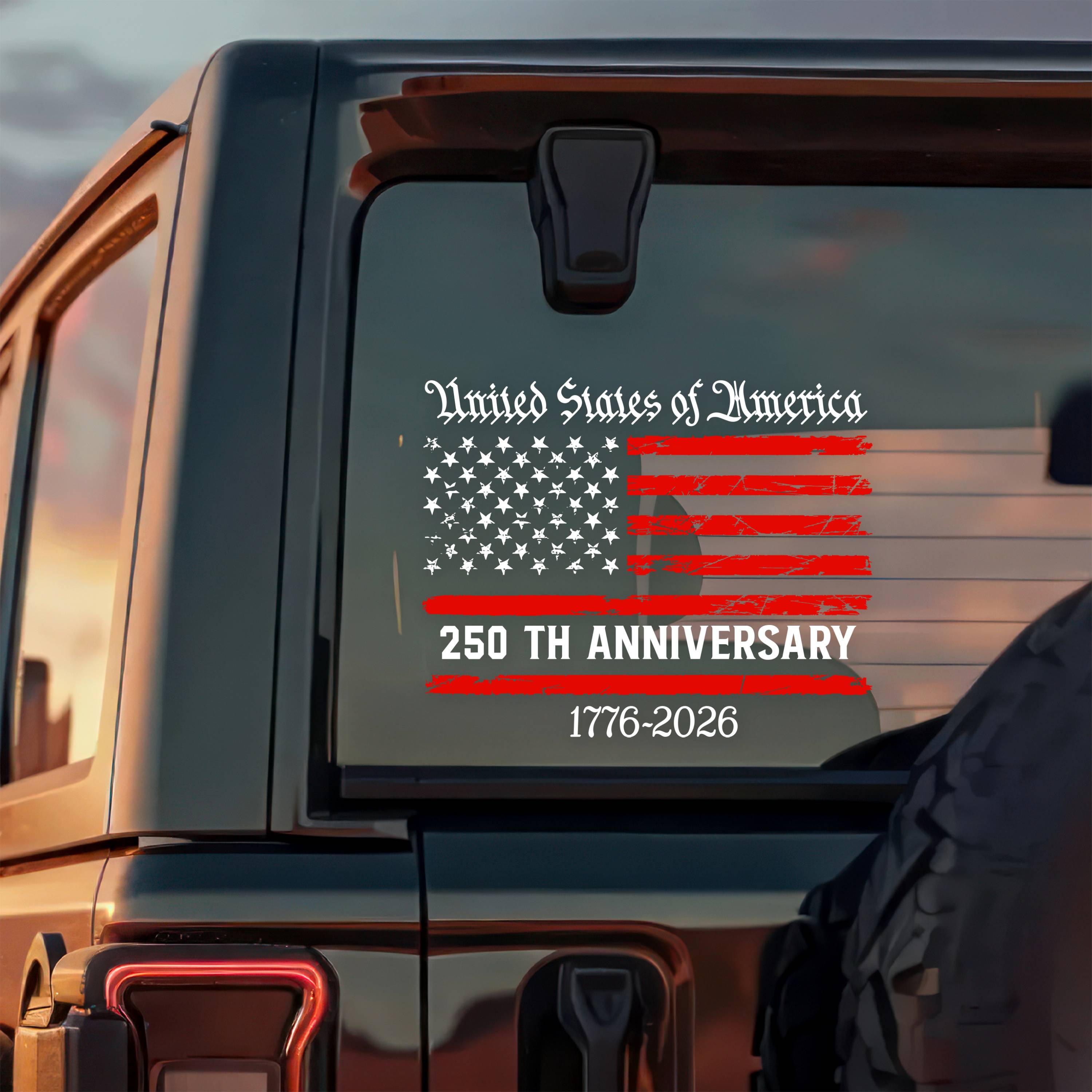 American 250th Anniversary Semiquincentennial Car Window Decal Sticker Gift For Independence