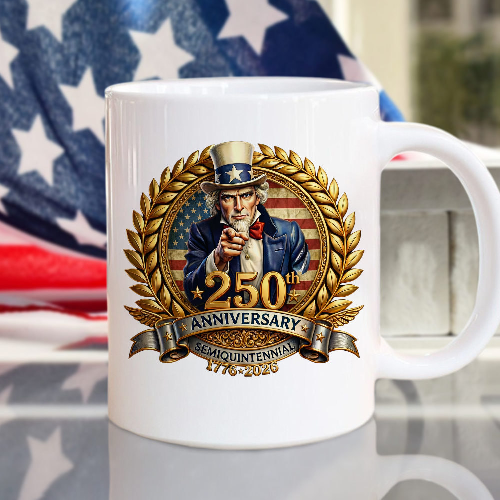 250th Anniversary Semiquintennial 1776 -2026 Patriotic White Mug HA75 898952