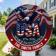 Custom Name Faith, Family & Freedom America 250 Years Personalized Door Sign HA75 898484