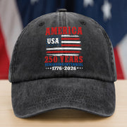 America 250 Years Semiquincentennial Washed Denim Baseball Cap TH10 894675