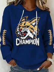 Montana State Football Hoodie Navy Champions Go Cats Go Hoodie Montana State Pride Clothes - Thriftgiftshop