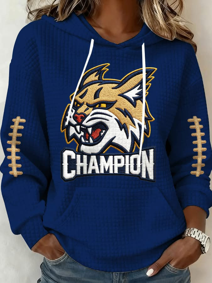 Montana State Football Hoodie Navy Champions Go Cats Go Hoodie Montana State Pride Clothes - Thriftgiftshop