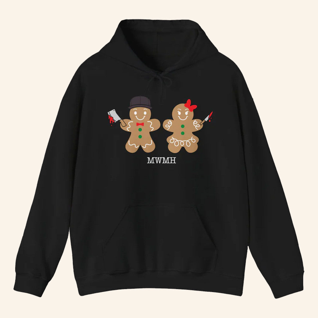 Murder With My Husband Merch Gingerbread Couple Hoodie MWMH Merch Christmas Gifts For Couples - Thriftgiftshop