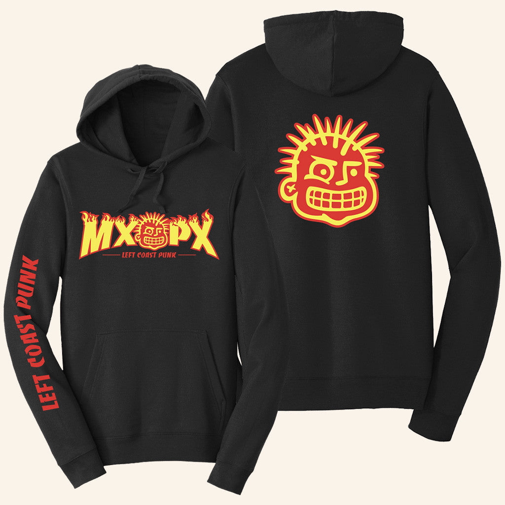 MxPx Merch Left Coast Punk Fire Hoodie Gift Ideas For Music Lovers - Thriftgiftshop