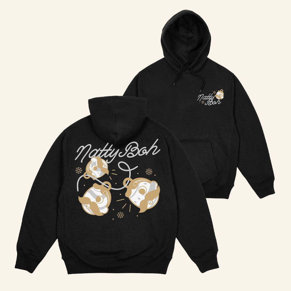 National Bohemian Merch Natty Boh Holiday Black Hoodie Dad Christmas Gifts - Thriftgiftshop