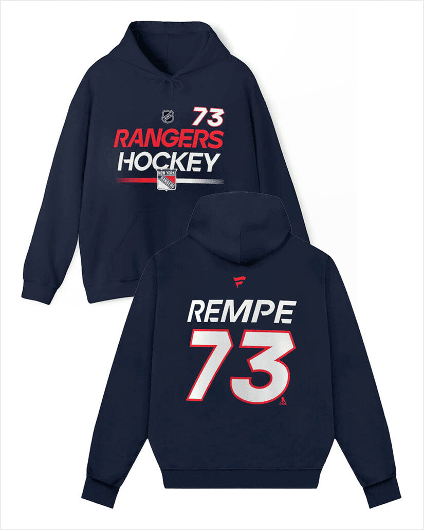 New York Rangers Hockey Matt Rempe Prime Name & 73 Number Hoodie Gifts For Friends Trendy Merch - Thriftgiftshop