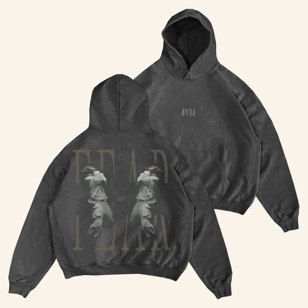 NF Merch Vintage Black FEAR Hoodie Good Gifts For Boyfriend - Thriftgiftshop