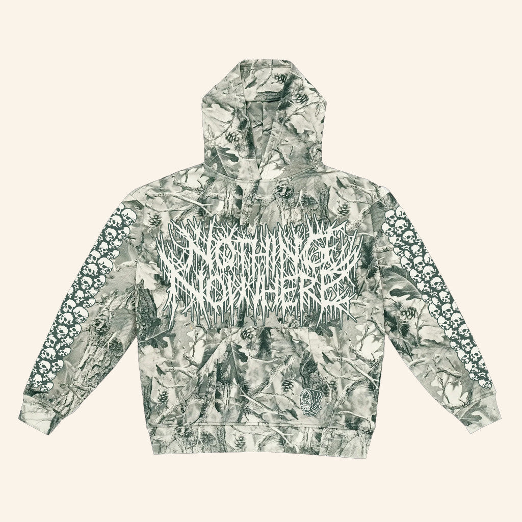 Nothing Nowhere Merch Vintage Graveyard Wood Camo Hoodie Christmas Gifts For Husband - Thriftgiftshop