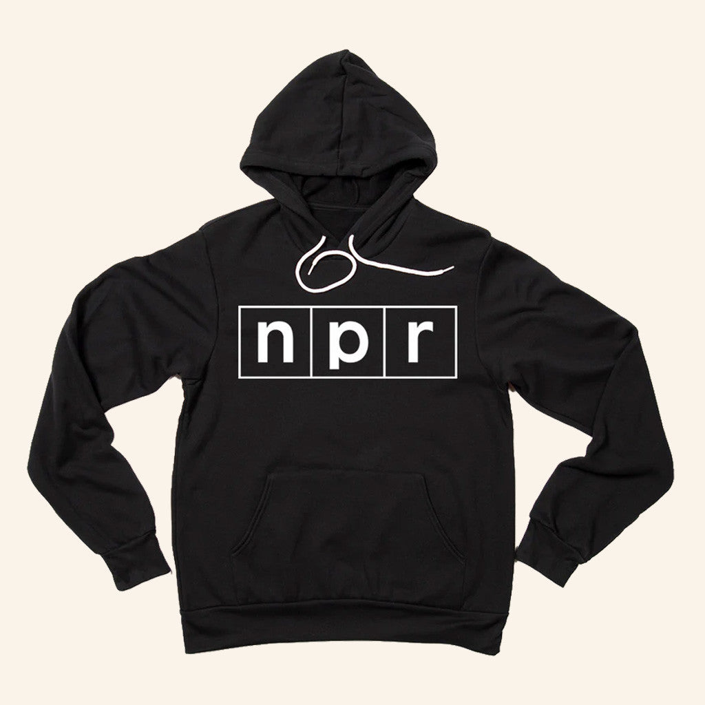 NPR Merch NPR Logo Black Hoodie Christmas Gift Ideas For Brother - Thriftgiftshop