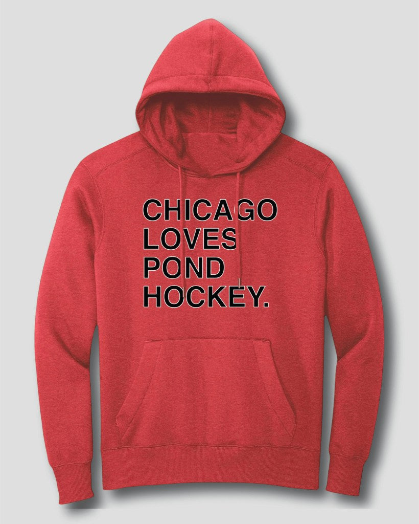 OBVIOUS SHIRTS Merch Chicago Loves Pond Hockey Hoodie Birthday Presents For Boyfriend - Thriftgiftshop