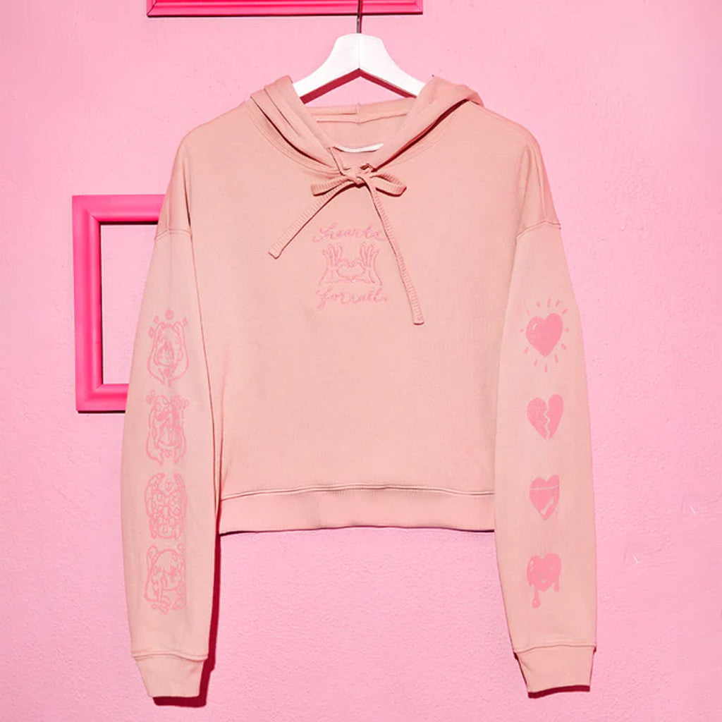 Omori Merch Hearts For All Cropped Hoodie Christmas Gifts For Sister - Thriftgiftshop