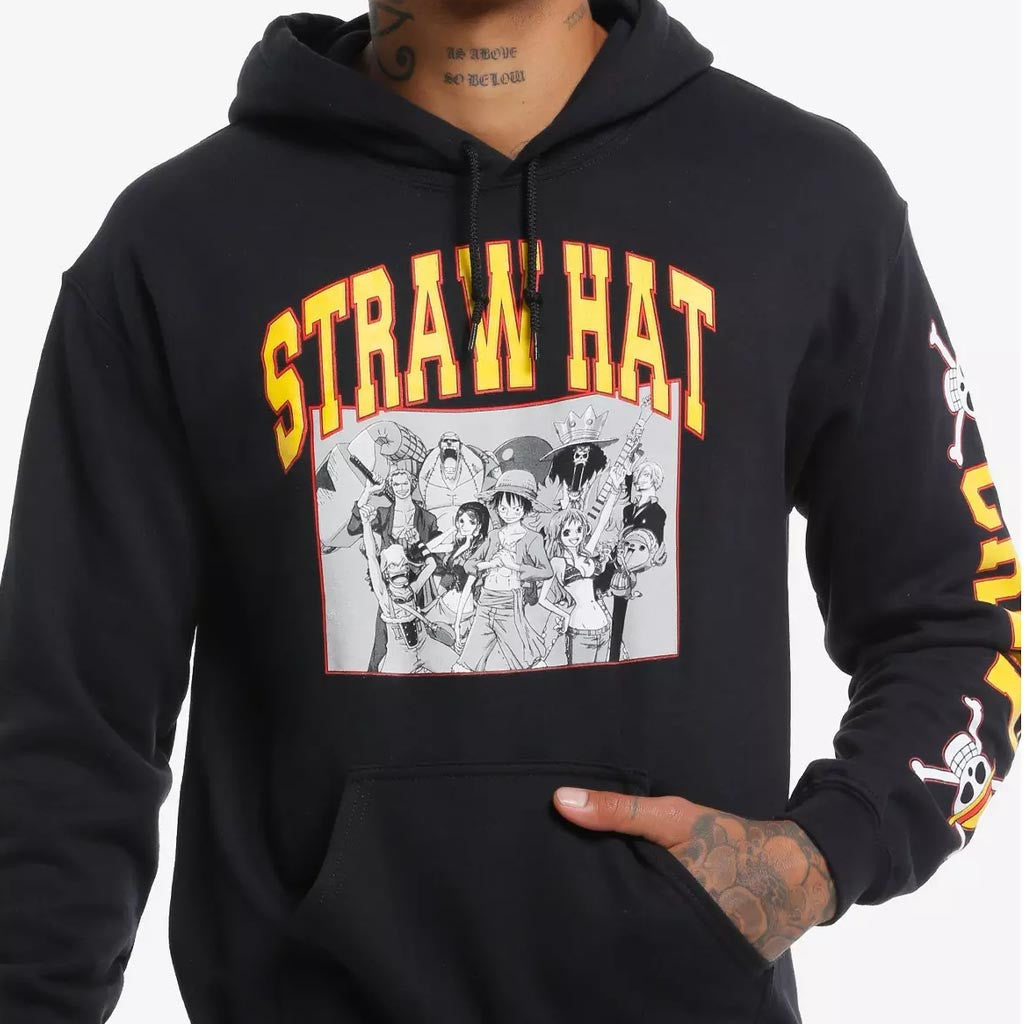 One Piece Merch Straw Hat Crew Varsity Hoodie Best Gifts For Anime Lovers - Thriftgiftshop