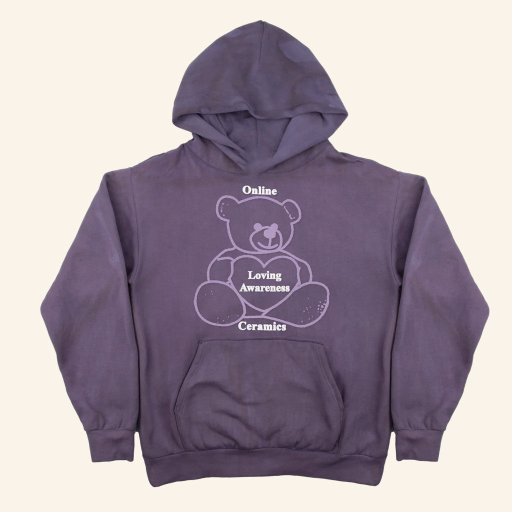 Online Ceramics Merch Loving Awareness Bear Hoodie Present For Sister - Thriftgiftshop