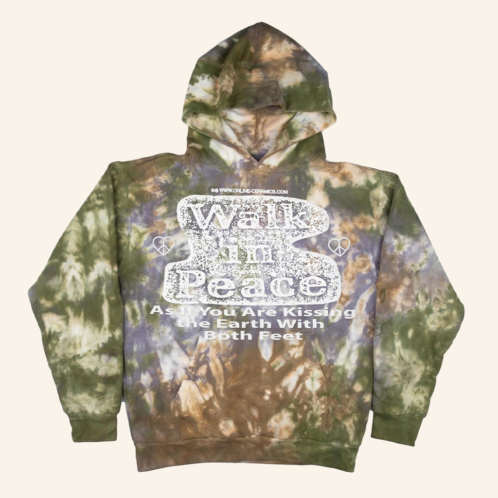 Online Ceramics Merch Walk In Peace Tie Dye Hoodie Gifts Ideas For Brothers - Thriftgiftshop