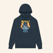 Pabst Blue Ribbon Merch Flamed Godzilla Navy Hoodie Best Christmas Gifts For Boyfriend - Thriftgiftshop