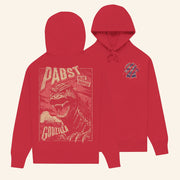 Pabst Blue Ribbon Merch Godzilla Clawed Ribbon Red Hoodie Christmas Ideas For Him - Thriftgiftshop
