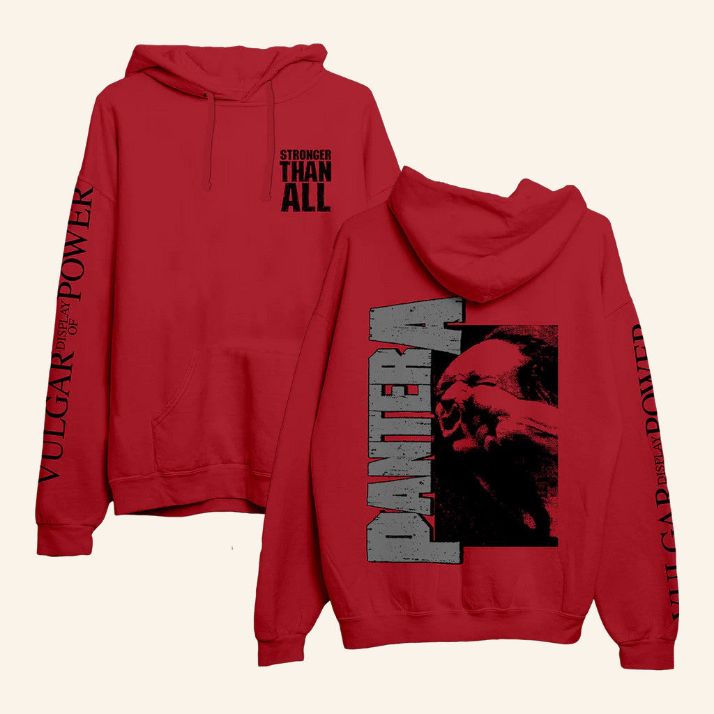 Pantera Merch Stronger Than All Red Hoodie Gift Ideas For Him - Thriftgiftshop