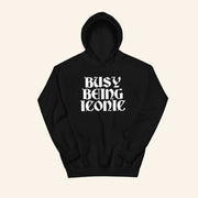 Paris Hilton Merch Busy Being Iconic Black Hoodie Gift Ideas For Sisters - Thriftgiftshop