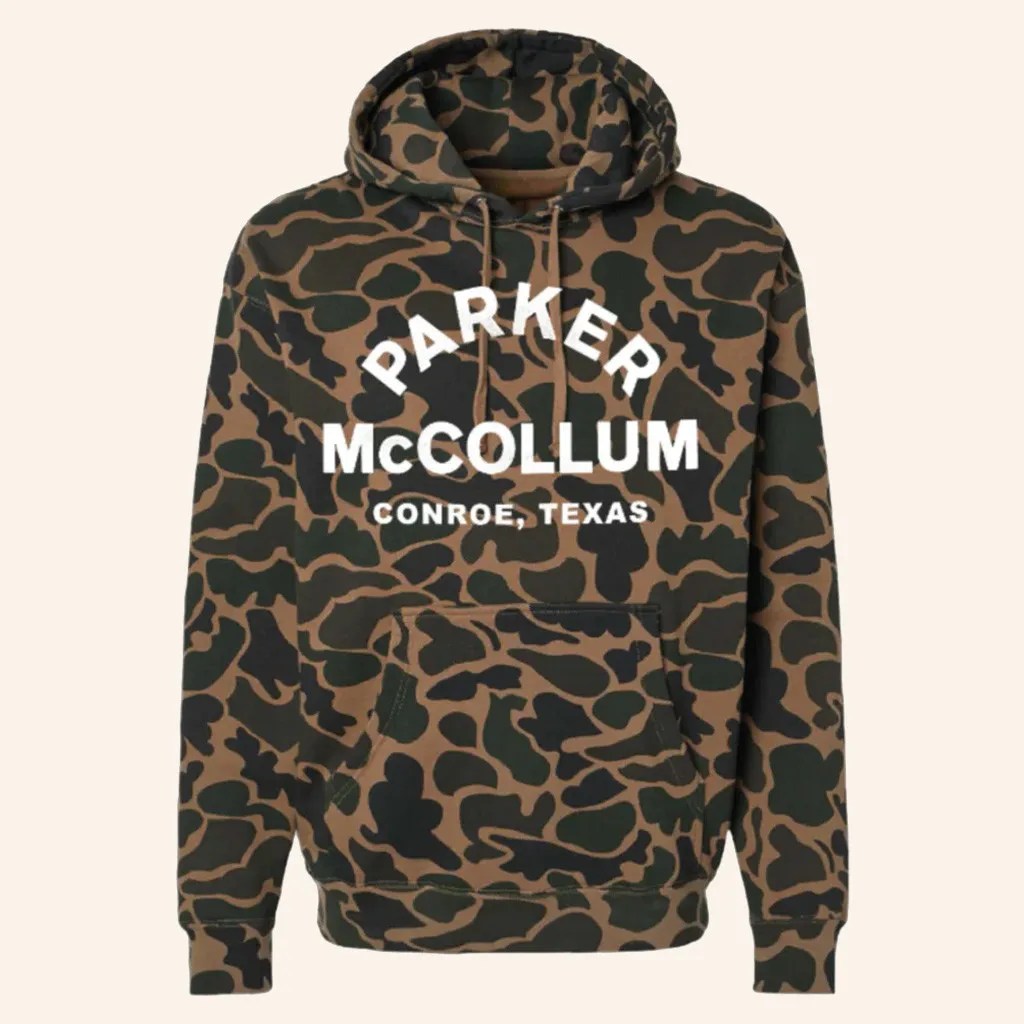 Parker McCollum Merch Arch Text Camo Hoodie Cool Gifts For Music Lovers - Thriftgiftshop