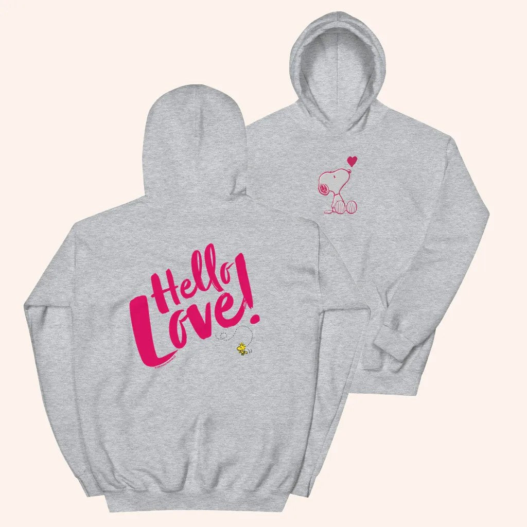 Peanuts Merch Peanuts Hello Love Hoodie Valentines Day Presents For Him - Thriftgiftshop