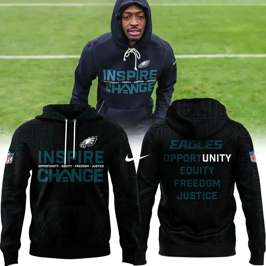 Philadelphia Football Inspire Change Hoodie NFL Opportunity Equity Freedom Justice Hoodie Gifts - Thriftgiftshop