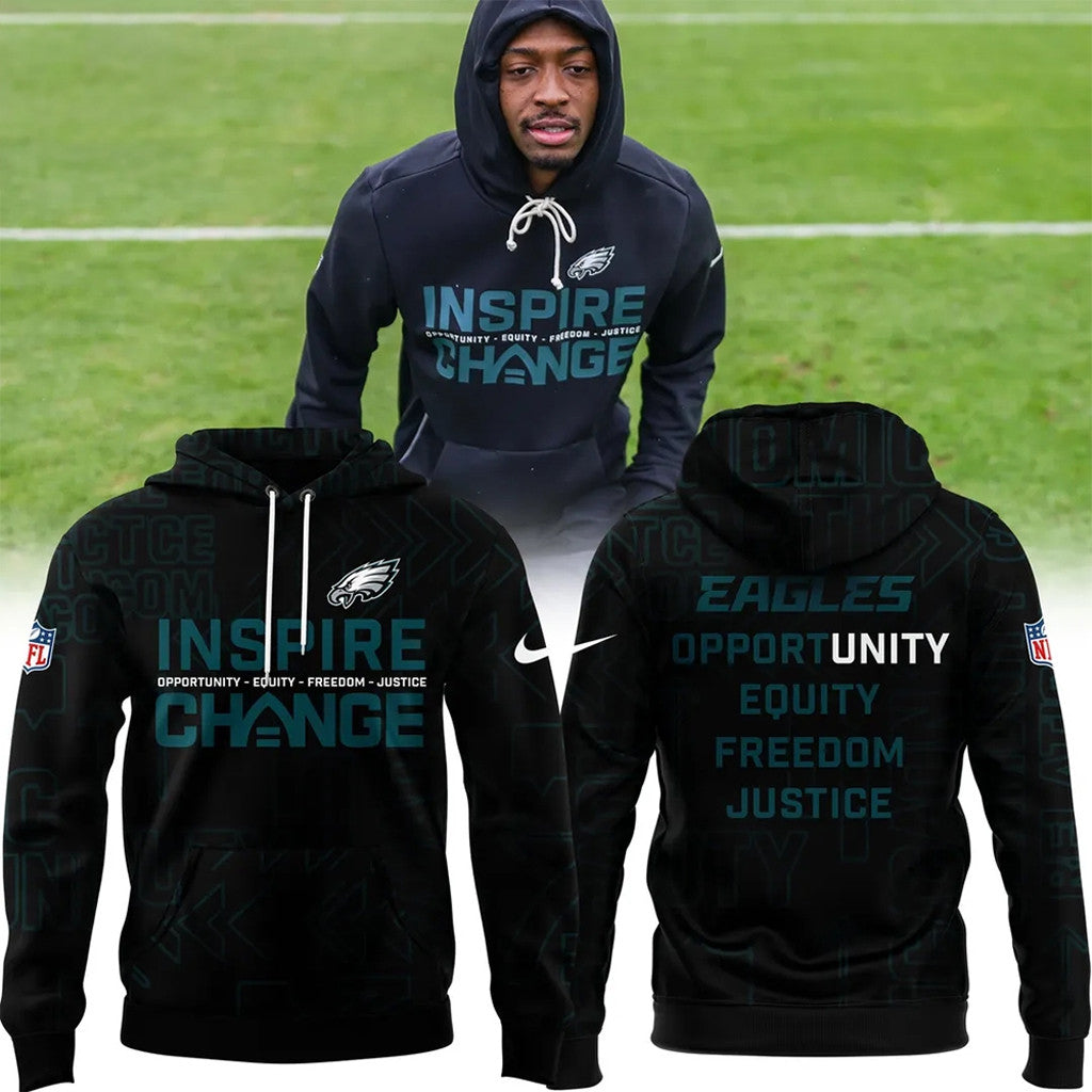 Philadelphia Football Inspire Change Hoodie NFL Opportunity Equity Freedom Justice Hoodie Gifts - Thriftgiftshop
