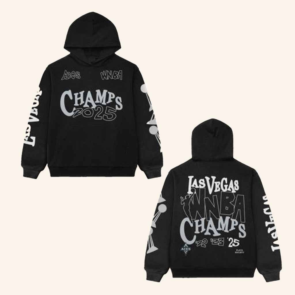 Playa Society Merch Aces WNBA Champs 2025 Hoodie Gifts For Basketball Lovers - Thriftgiftshop
