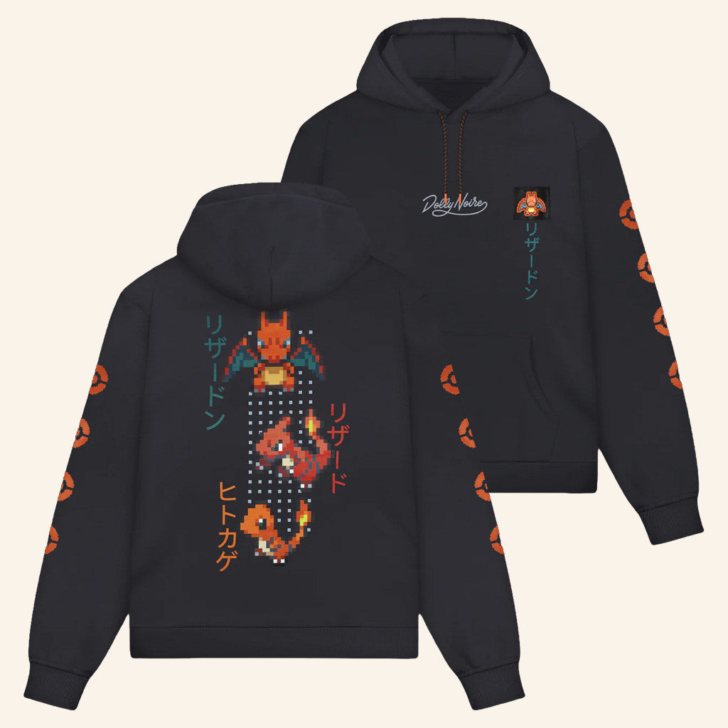 Pokemon Merch Pokemon X Dolly Noire Charizard Evolution Hoodie Best Gifts For Boyfriend - Thriftgiftshop