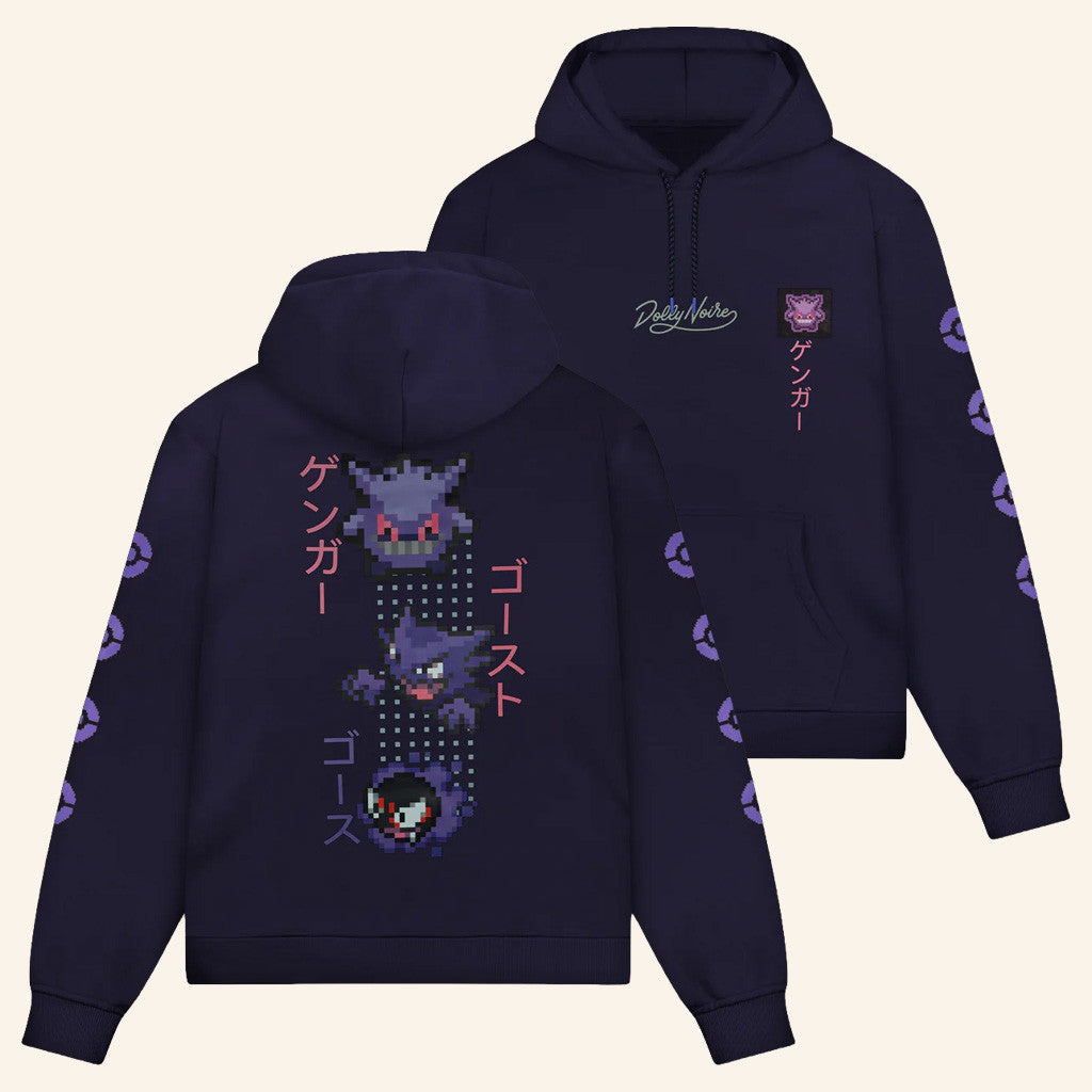 Pokemon Merch Pokemon X Dolly Noire Gengar Evolution Hoodie Best Gifts For Friends - Thriftgiftshop