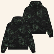 Pokemon Merch Pokemon x Dolly Noire Rayquaza Pattern Black Hoodie Birthday Gift For Son - Thriftgiftshop