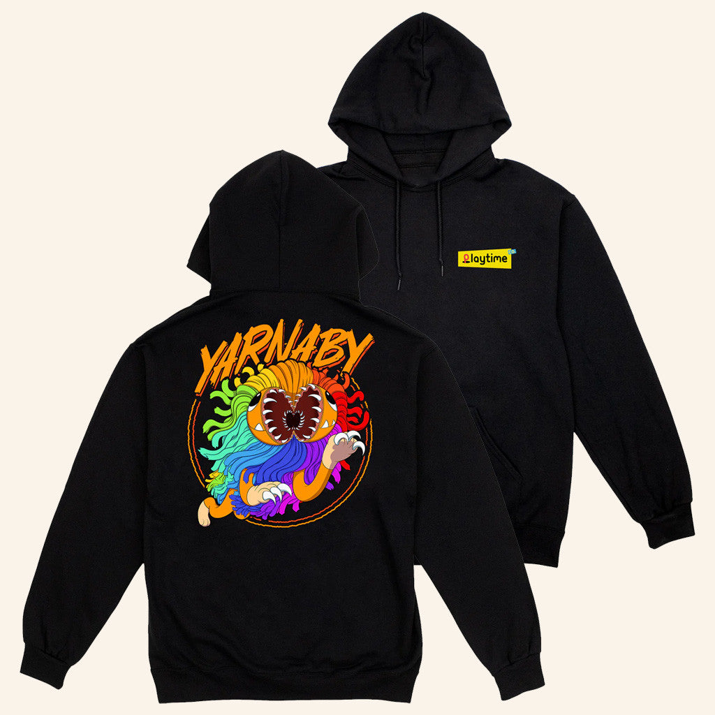 Poppy Playtime Merch Yarnaby Attack Black Hoodie Unique Gift For Him - Thriftgiftshop