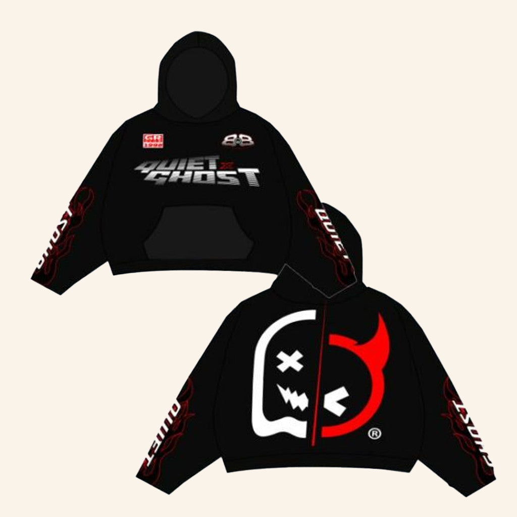 Quiet Racing Merch Quite X Ghost Hoodie Unique Gifts For Husband - Thriftgiftshop