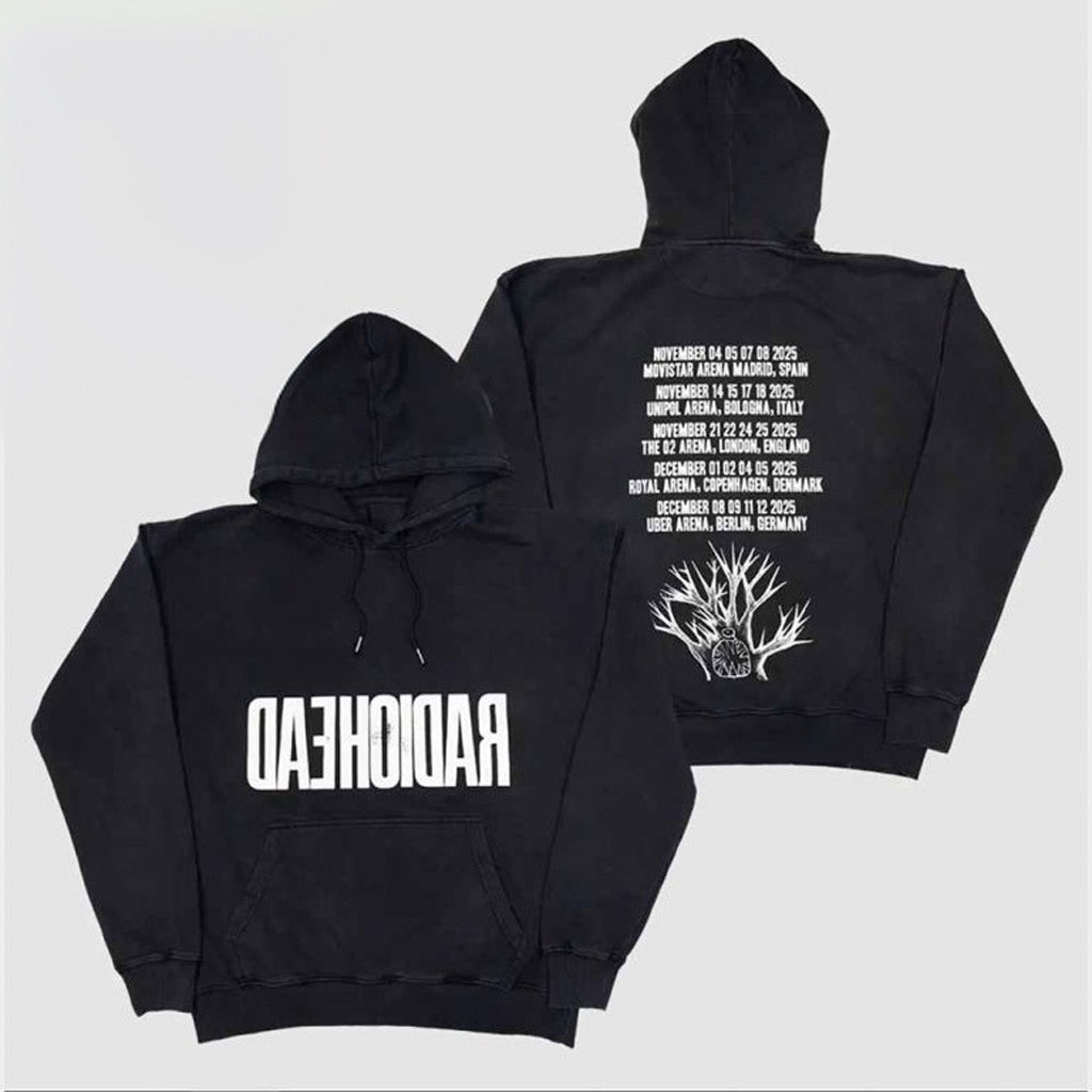 Radiohead 2025 Euro Tour Dates Hoodie Radiohead Merch Christmas Gifts For Rock Fans - Thriftgiftshop