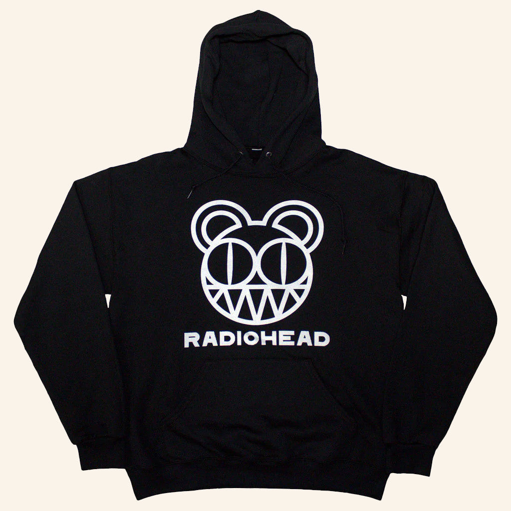 Radiohead Merch Bearhead Black Hoodie Best Gifts For Rock Music Lovers - Thriftgiftshop