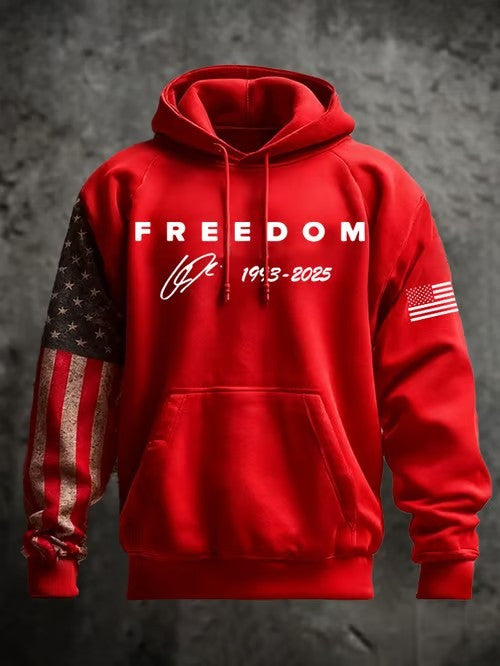 Red Freedom Charlie Kirk Hoodie Turning Point USA Clothing Patriotic Gifts For Husband - Thriftgiftshop