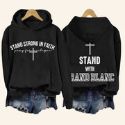 Retro Stand Strong In Faith Pray For Michigan Stand With Grand Blanc Hoodie Gifts For Christian - Thriftgiftshop