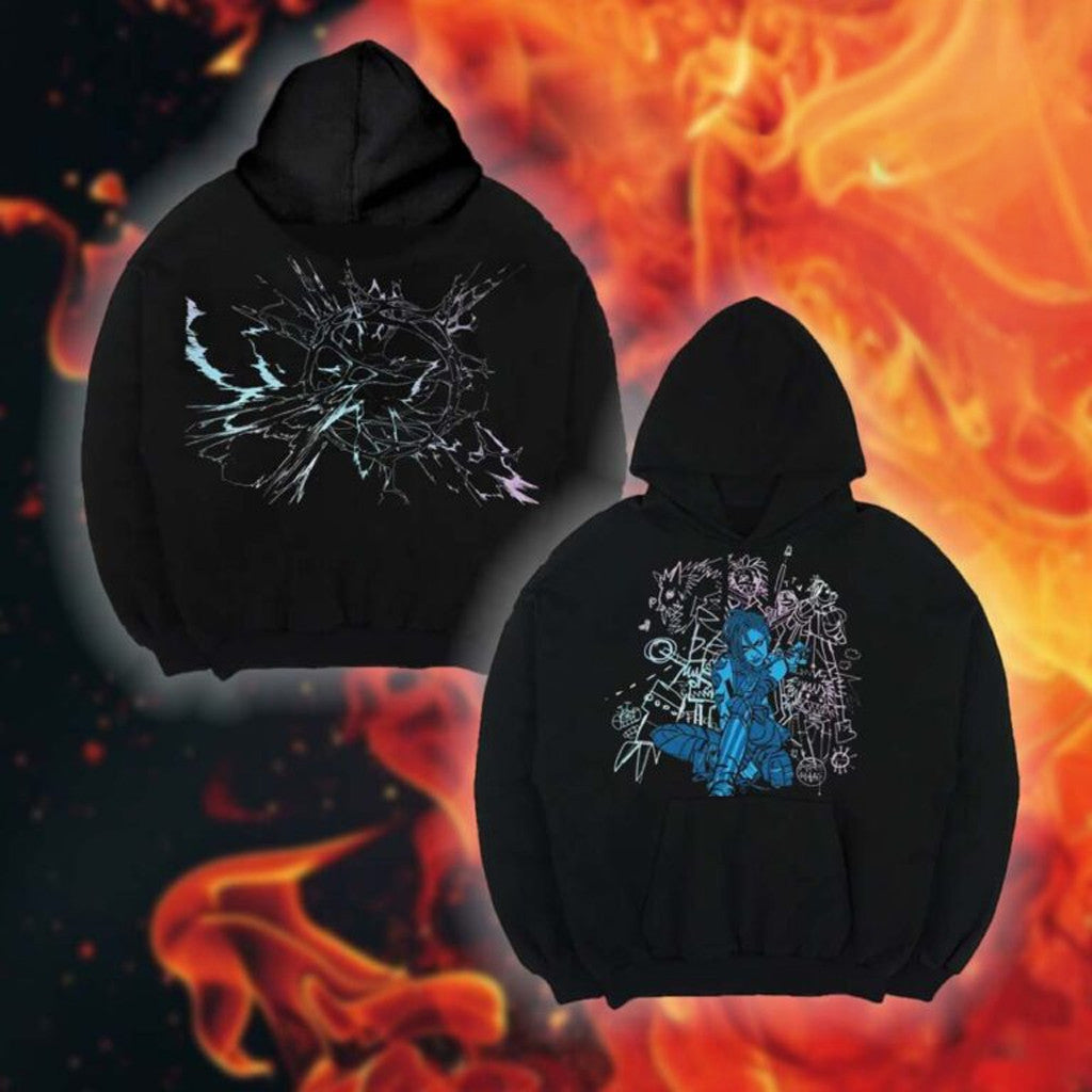 Riot Games Merch Arcane Collection Jinx Of Arcane Holographic Hoodie Present For Brothers - Thriftgiftshop