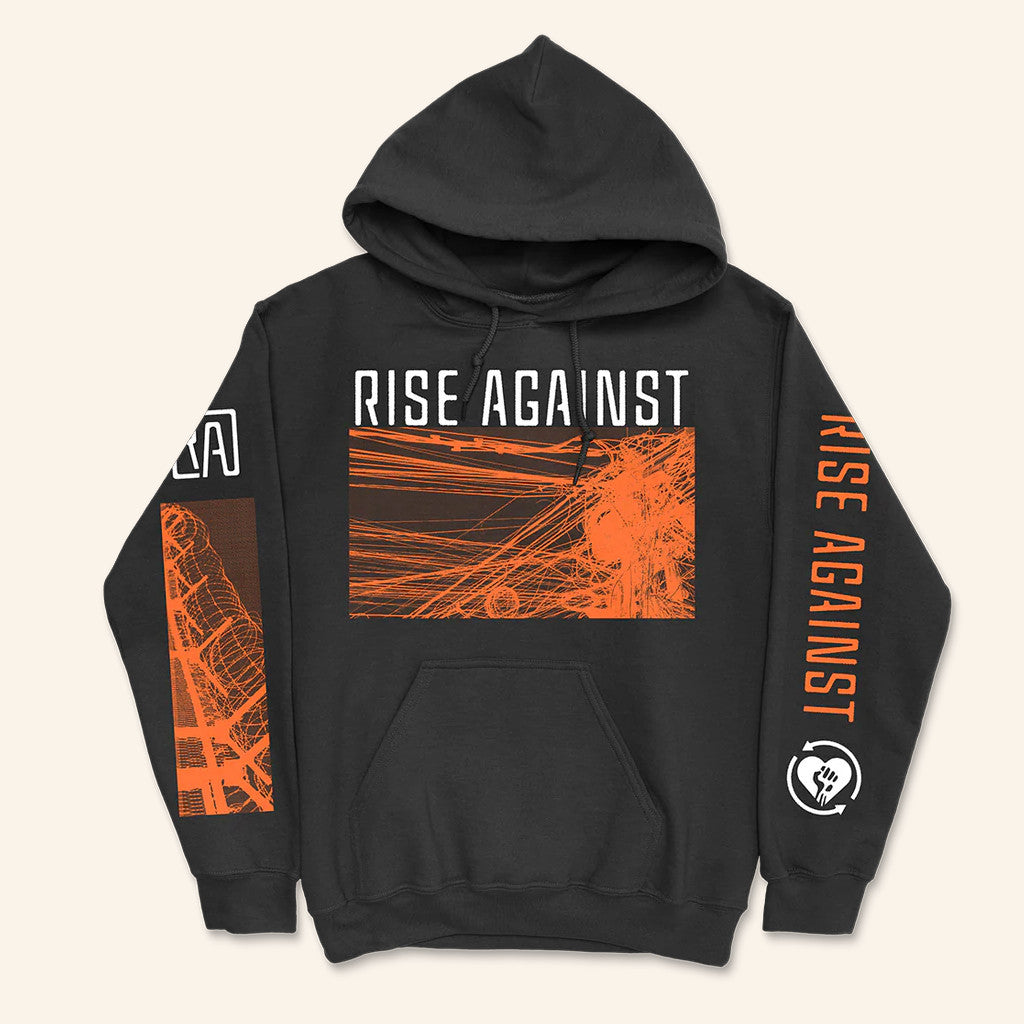 Rise Against Merch Wire Black Hoodie Birthday Gifts For Music Lovers - Thriftgiftshop