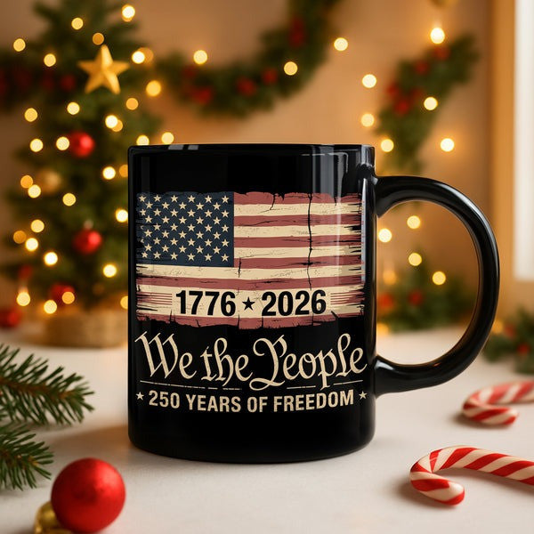 Thriftgiftshop 250th Anniversary Mug We The People USA Flag 250 Years Of Freedom Independence Day Gifts