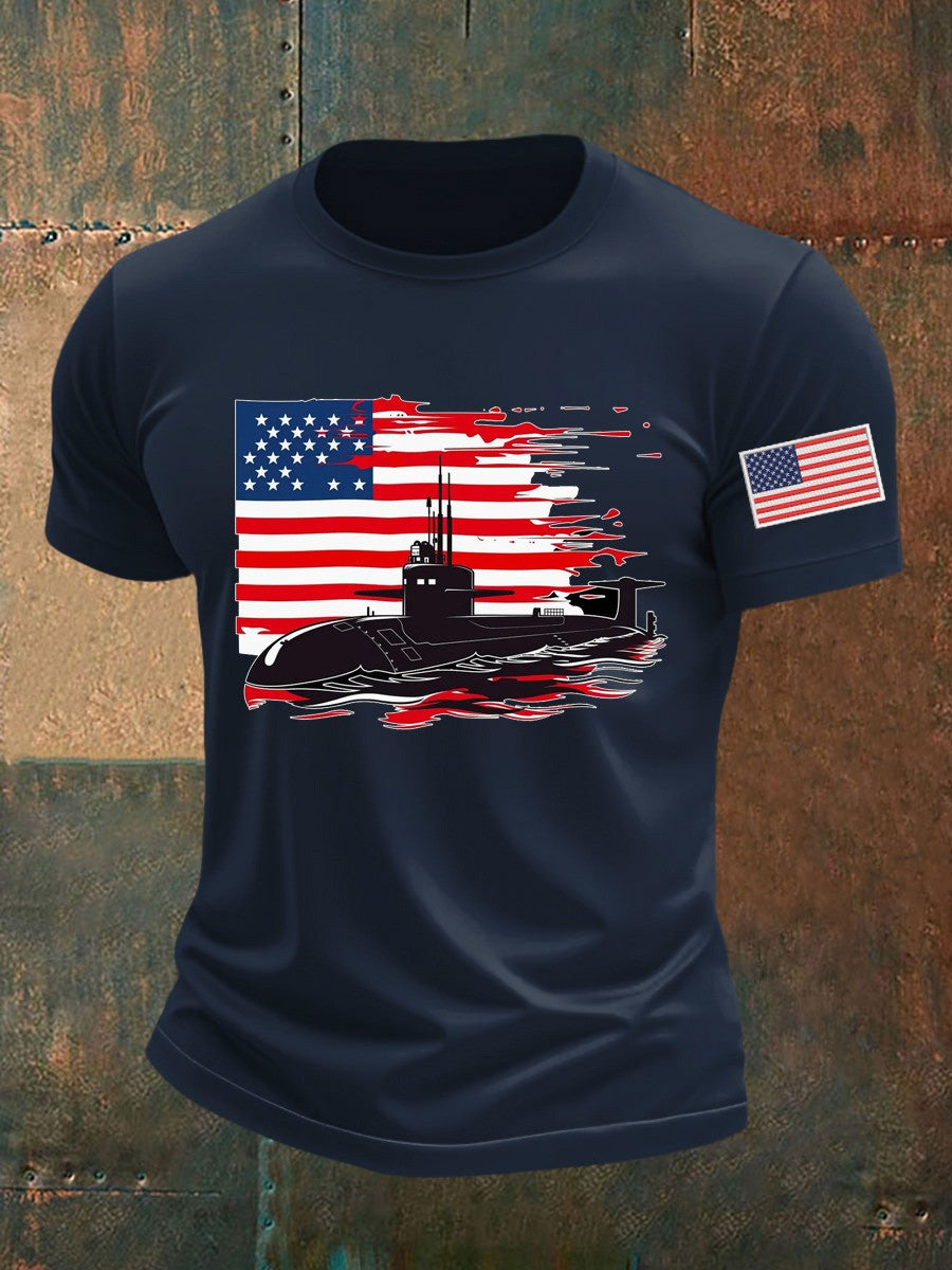 Thriftgiftshop 250th Anniversary T-Shirt US navy Veteran America Flag Independence Day Apparel Gifts