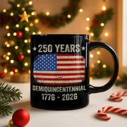 Thriftgiftshop 250th Anniversary United States Mug Semiquincentennial USA Flag 1776 2026 Patriotic Presents