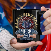 Thriftgiftshop America 250 Mug 1776 2026 Patriotic USA Flag And Fireworks 250th Anniversary Cup Gifts