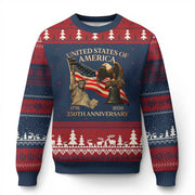 Thriftgiftshop America 250th Anniversary Ugly Christmas Sweater Independence Day Sweater USA Themed Gifts