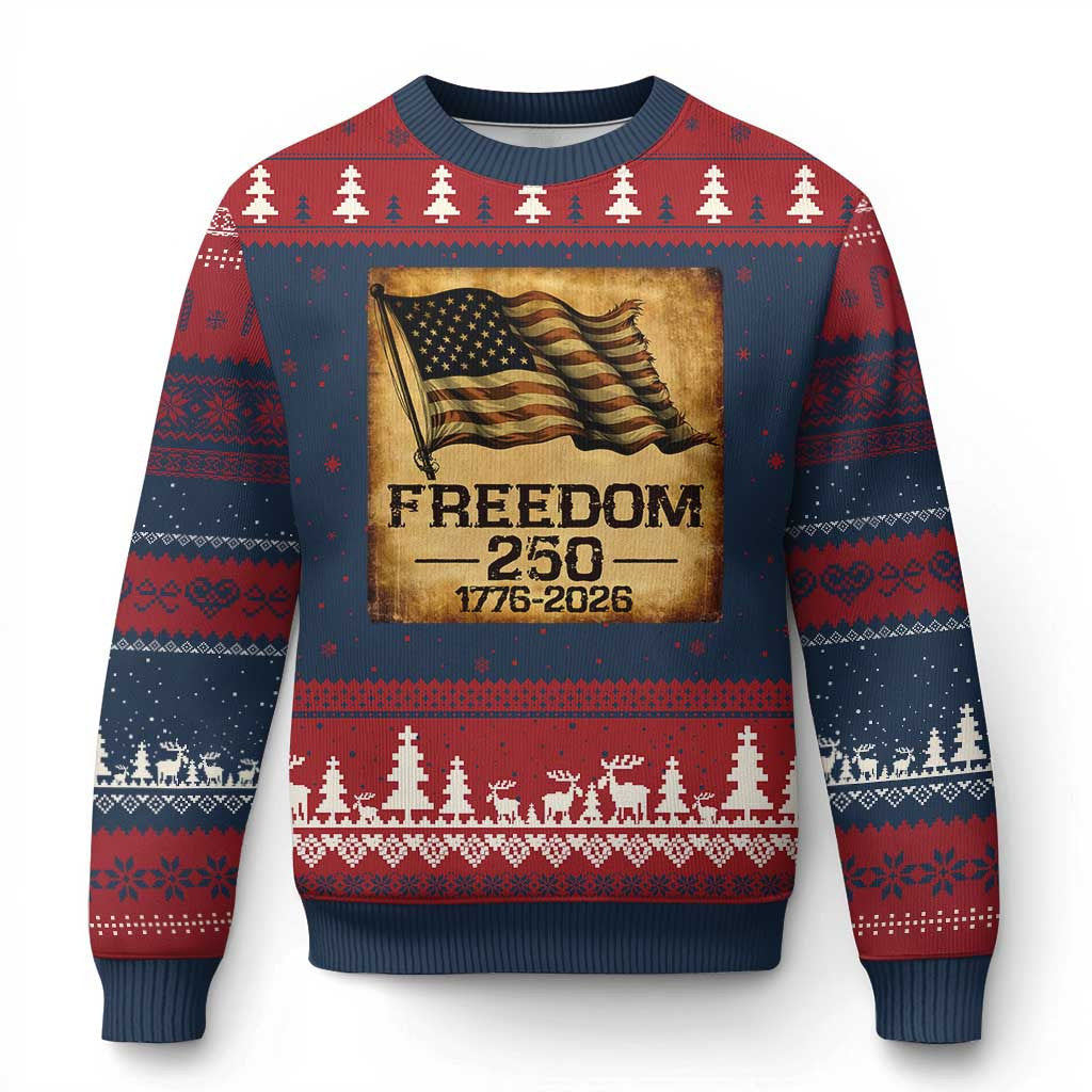 Thriftgiftshop America Freedom 250 Ugly Christmas Sweater Ugly Christmas Jumper 250th Anniversary Gifts